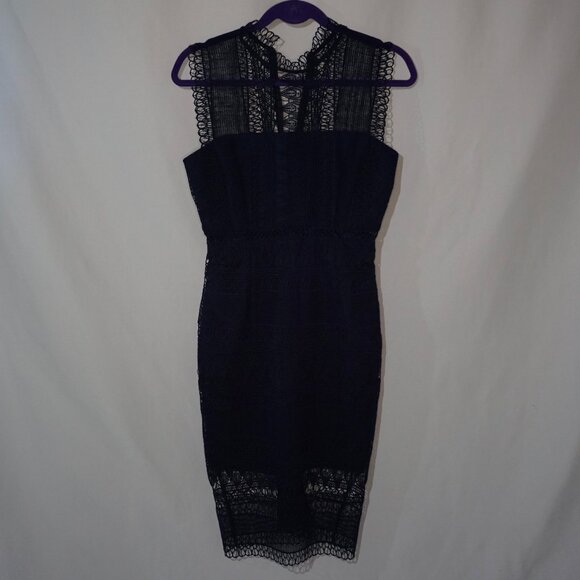 Bardot Mariana Lace Midi Dress Size US4/XS Navy - Picture 4 of 15